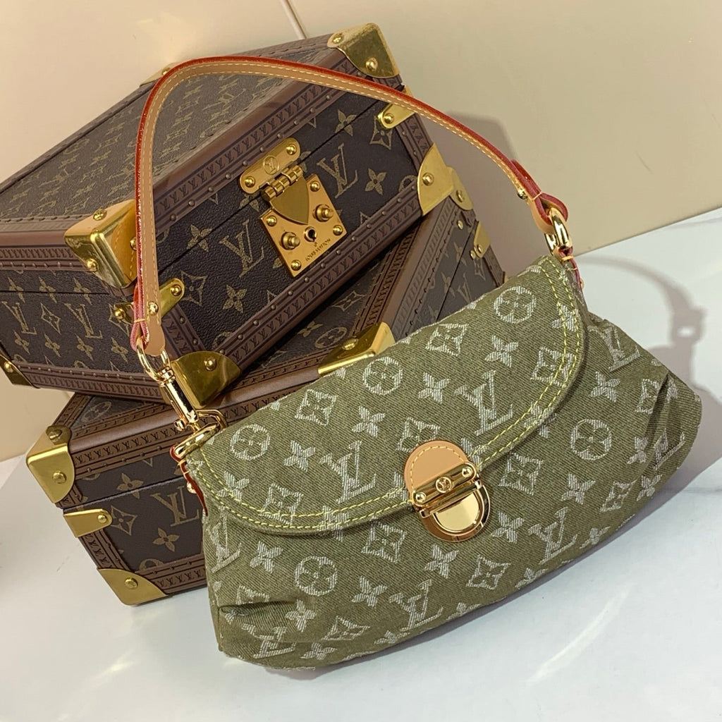 Bolso bandolera vintage de mezclilla verde