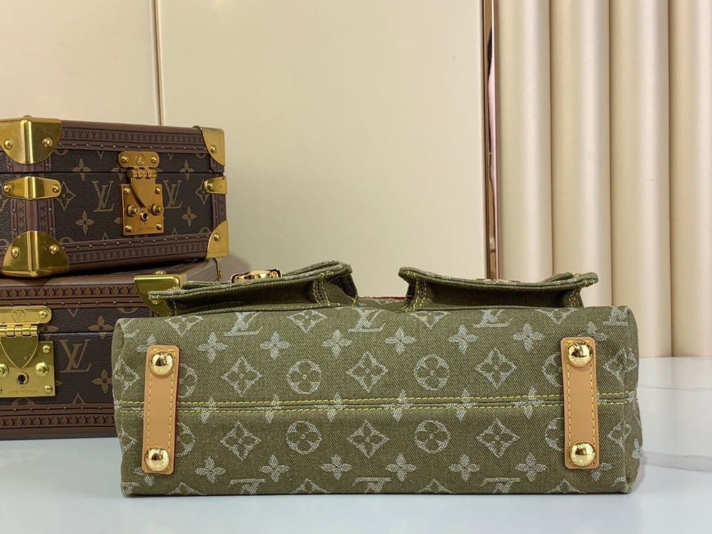Bolso bandolera vintage de mezclilla verde