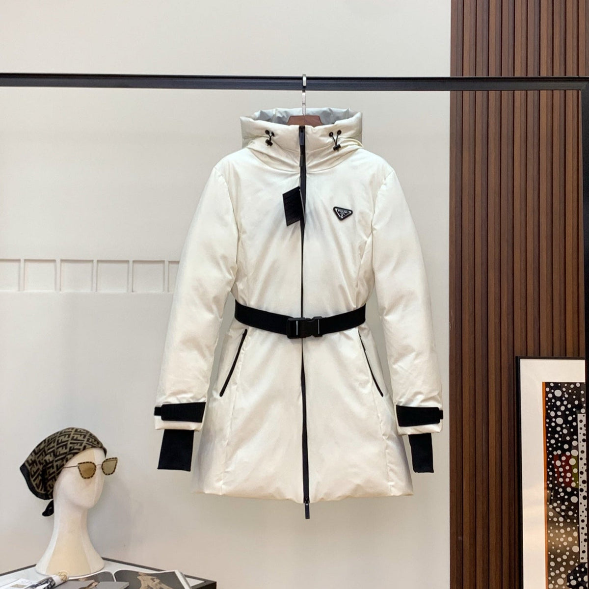 Chaqueta de plumón de ganso blanco