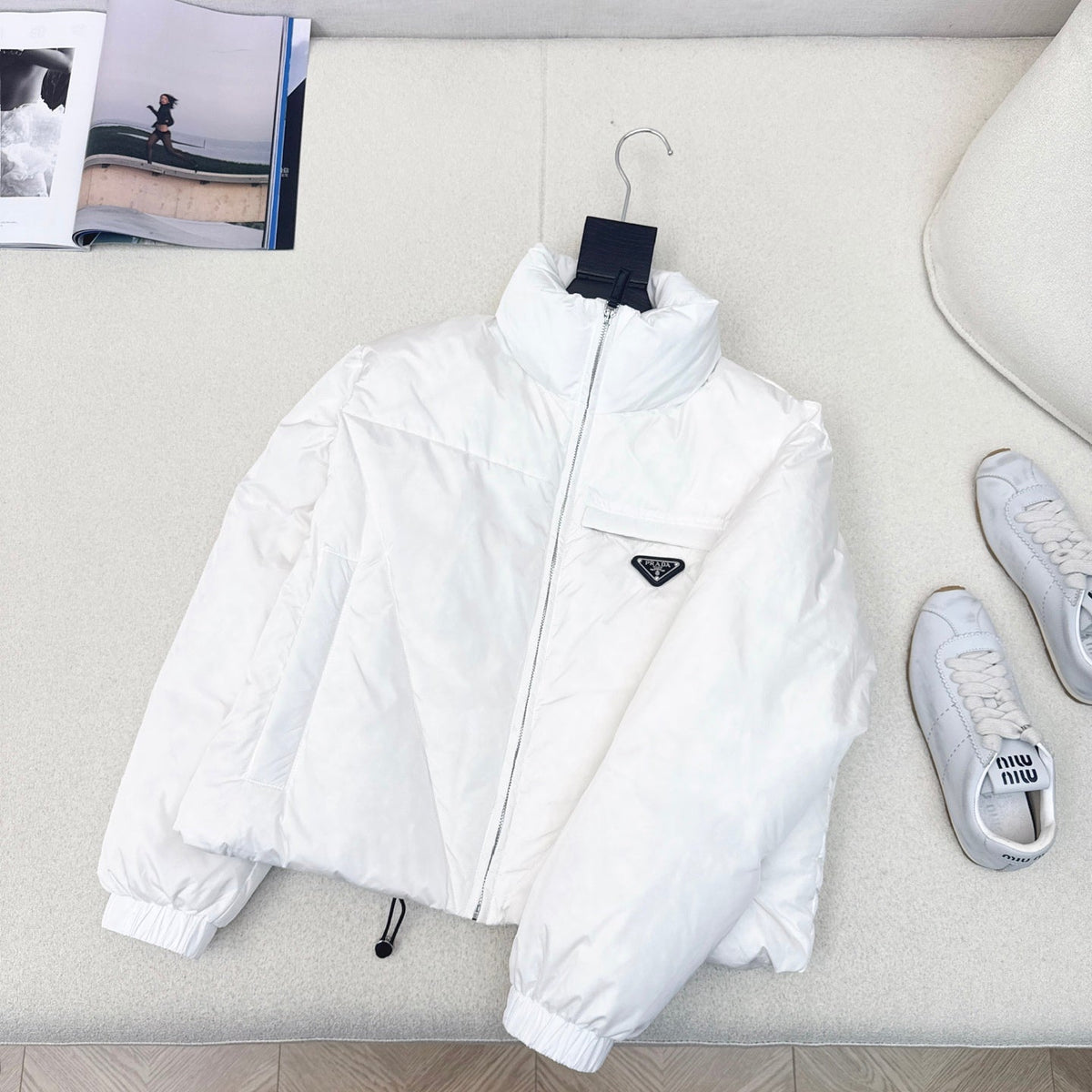 Chaqueta de plumón de ganso blanco