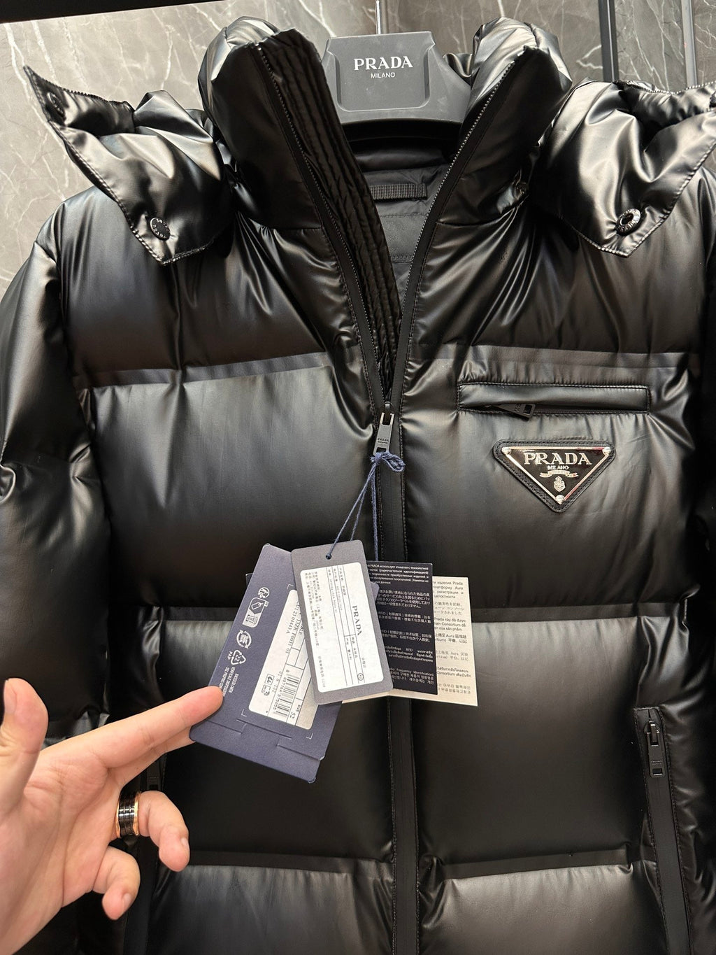 Chaqueta de plumón laminado de primera calidad
