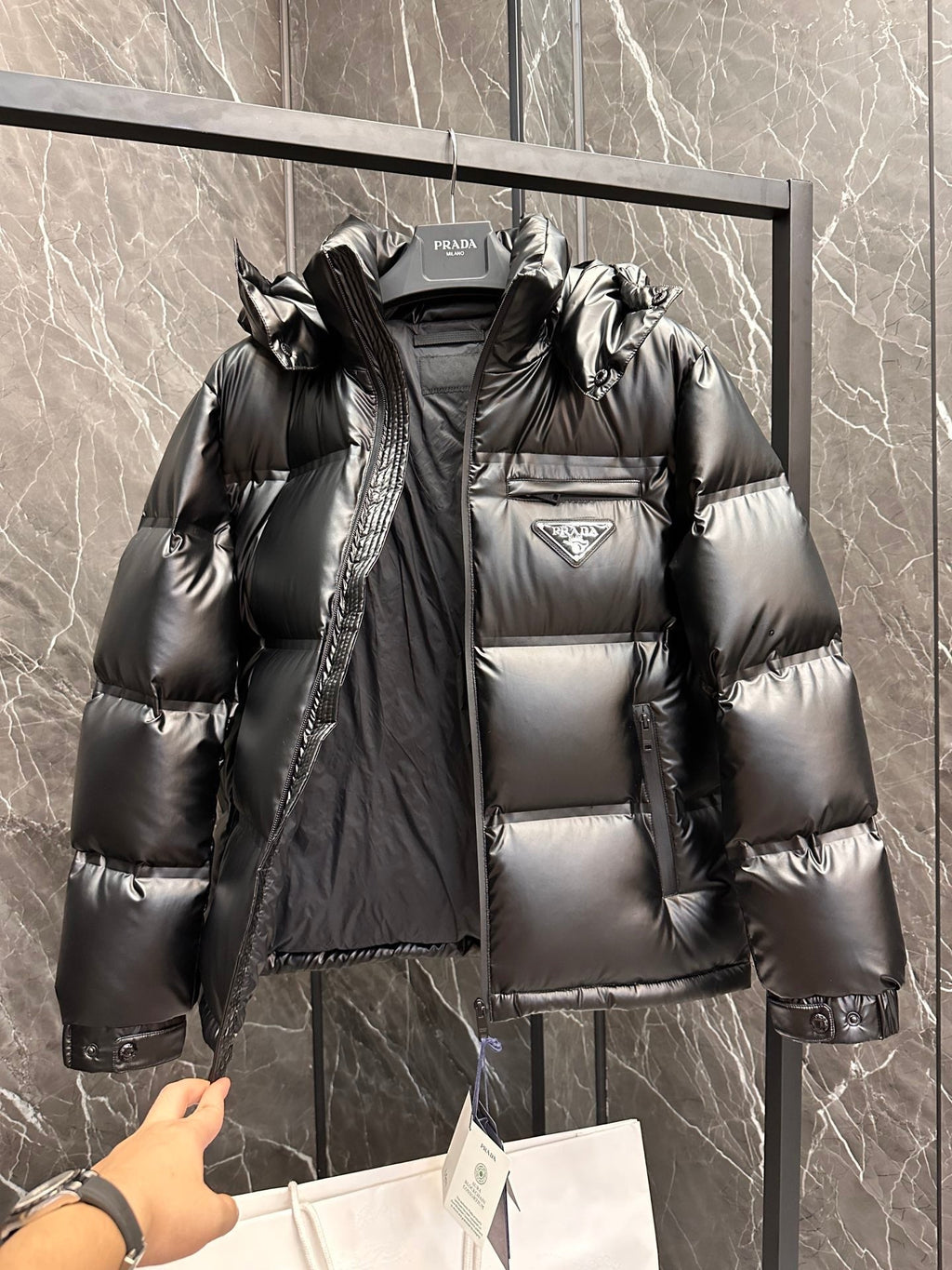Chaqueta de plumón laminado de primera calidad