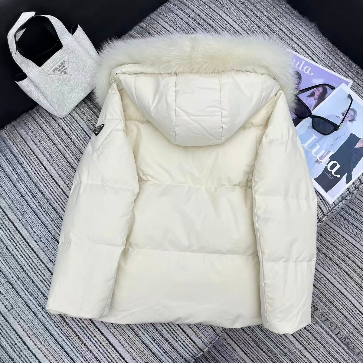 Chaqueta de plumas blanca