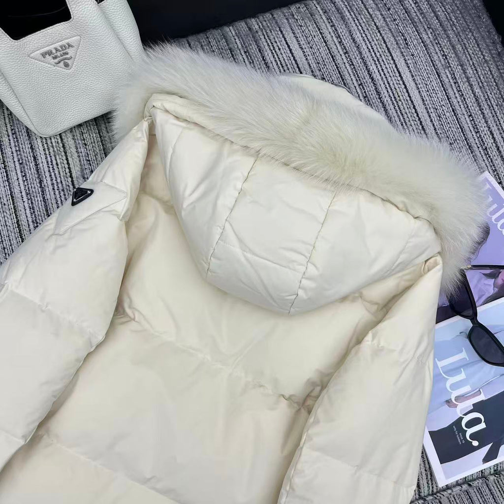 Chaqueta de plumas blanca