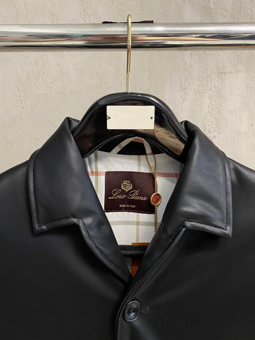 Chaqueta de cuero sintético para hombre