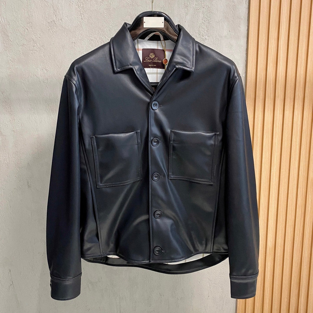 Chaqueta de cuero sintético para hombre
