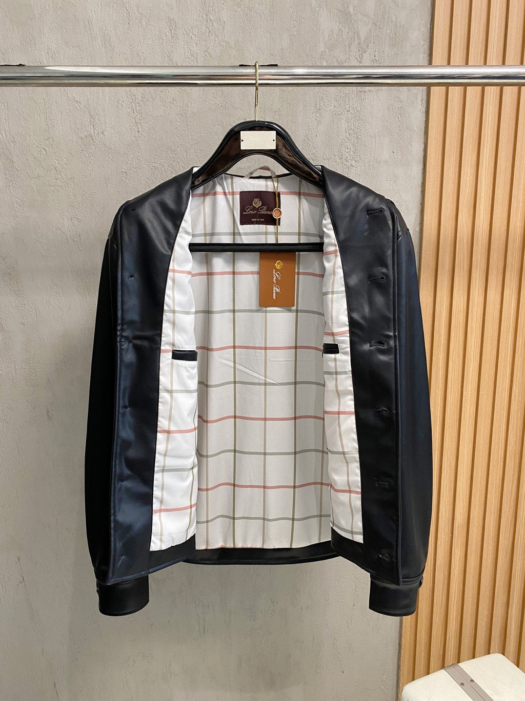 Chaqueta de cuero sintético para hombre