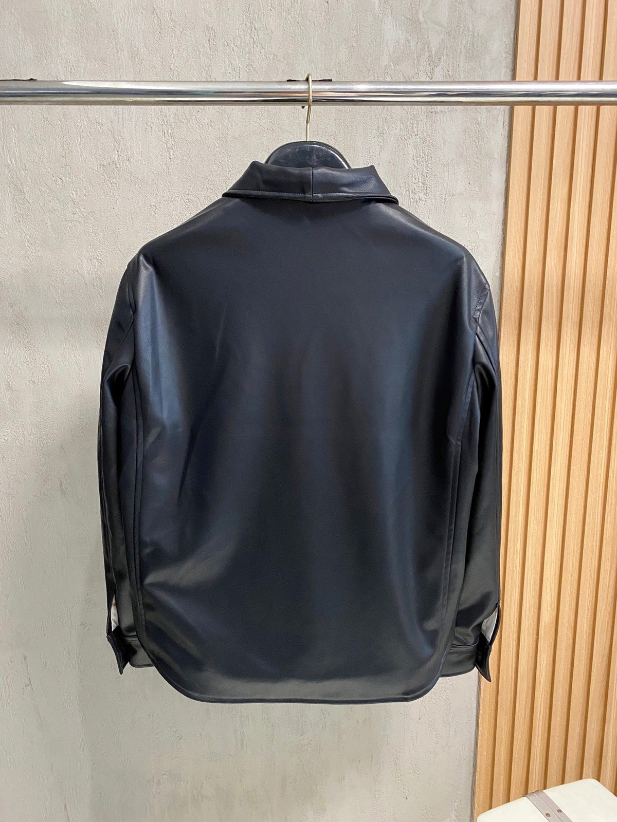 Chaqueta de cuero sintético para hombre