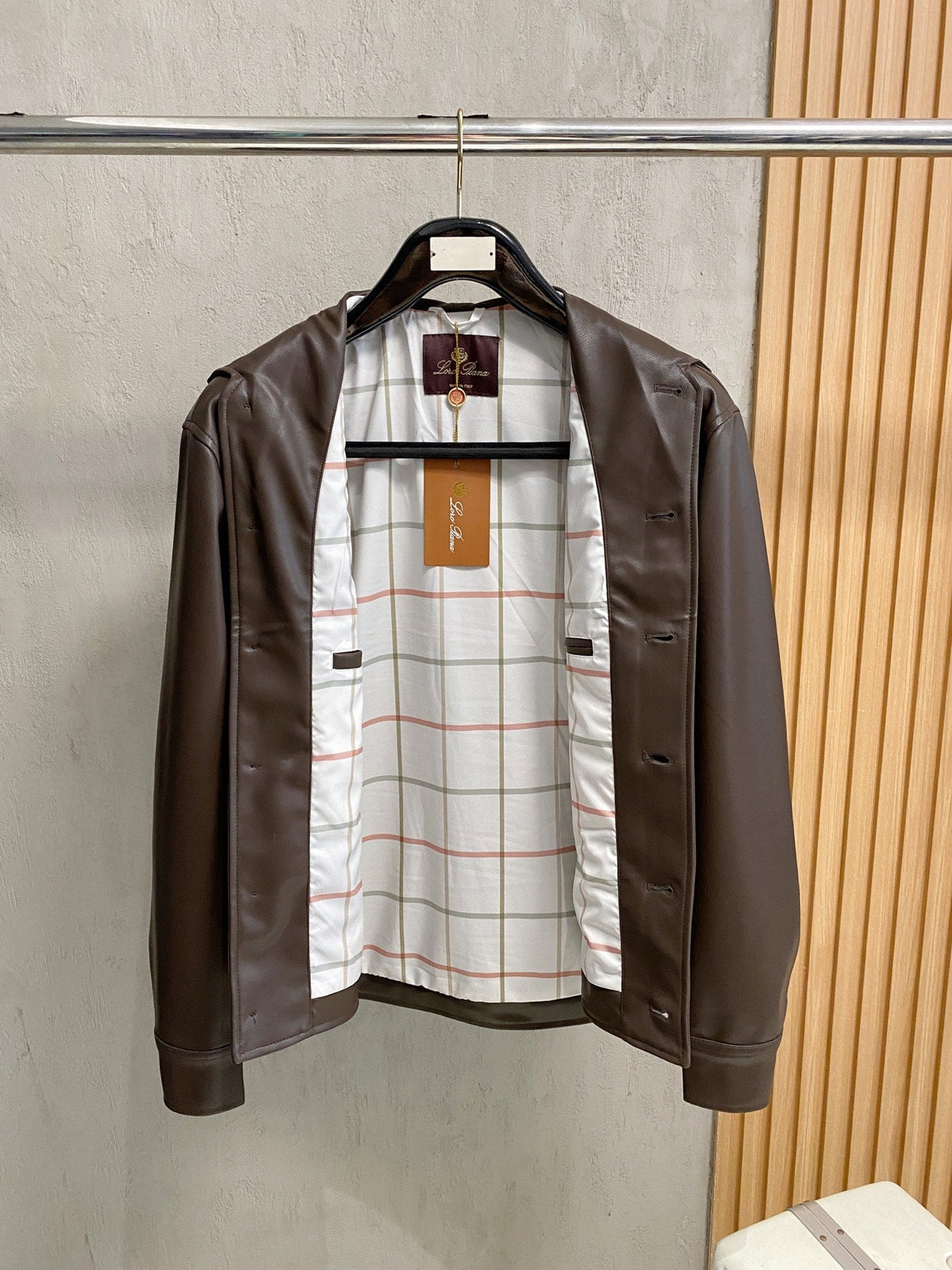 Chaqueta de cuero sintético para hombre