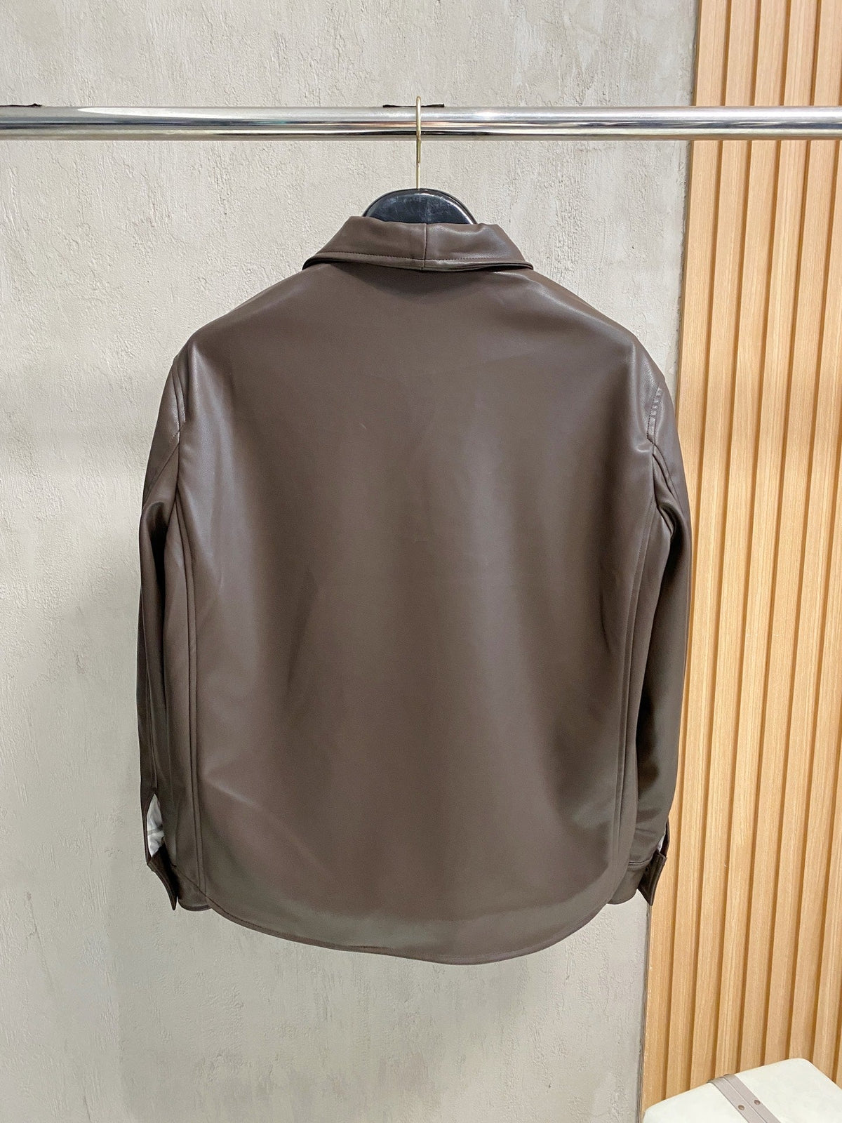 Chaqueta de cuero sintético para hombre