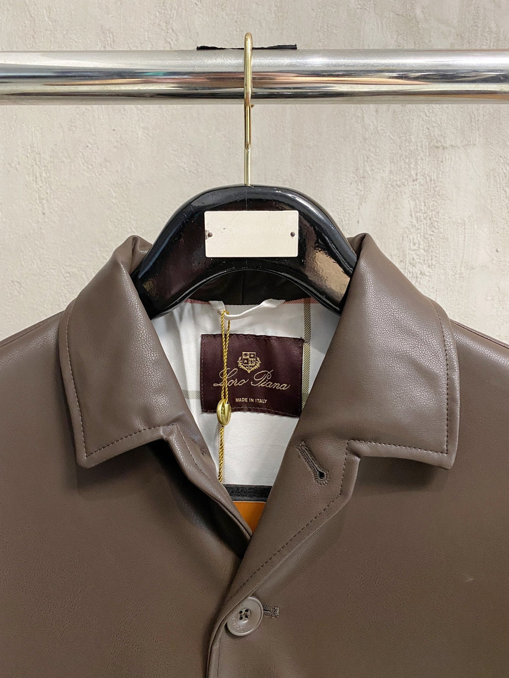 Chaqueta de cuero sintético para hombre