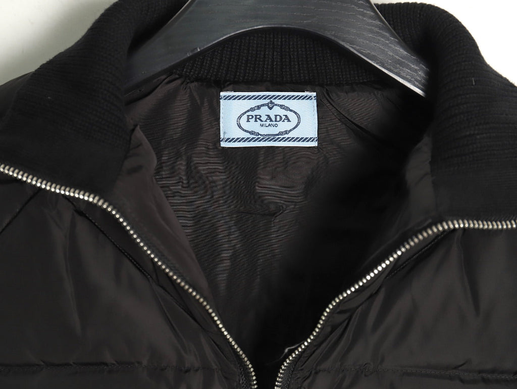 Chaqueta de plumas con patchwork de diamantes