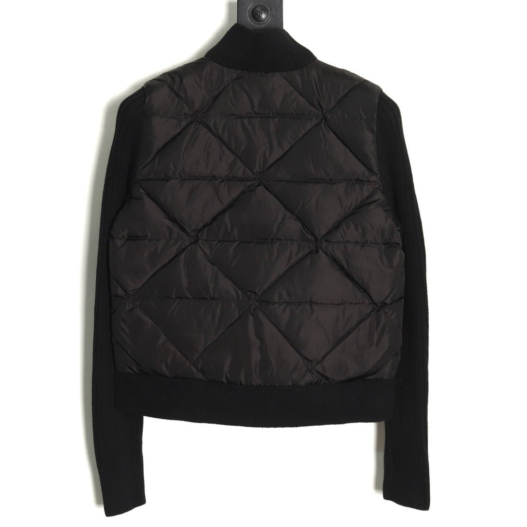 Chaqueta de plumas con patchwork de diamantes