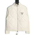 Chaqueta de plumas con patchwork de diamantes