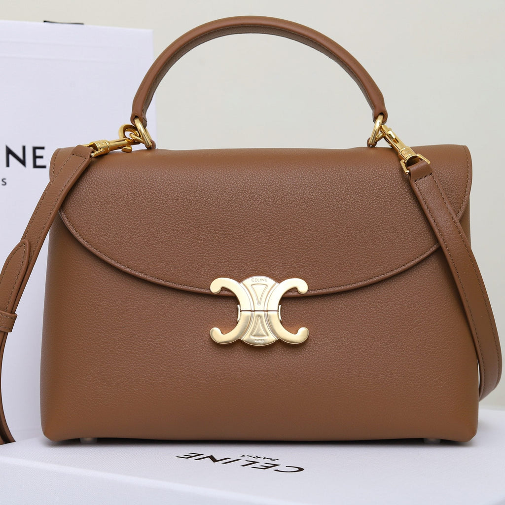Bolso clásico de piel con asa superior